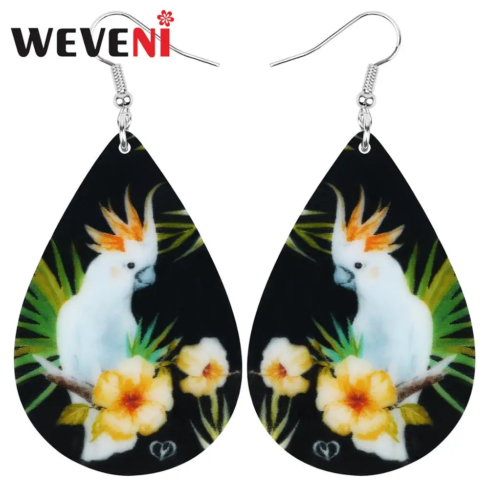 Висячие акриловые серьги WEVENI желто крашеные какашки в форме попугая птицы