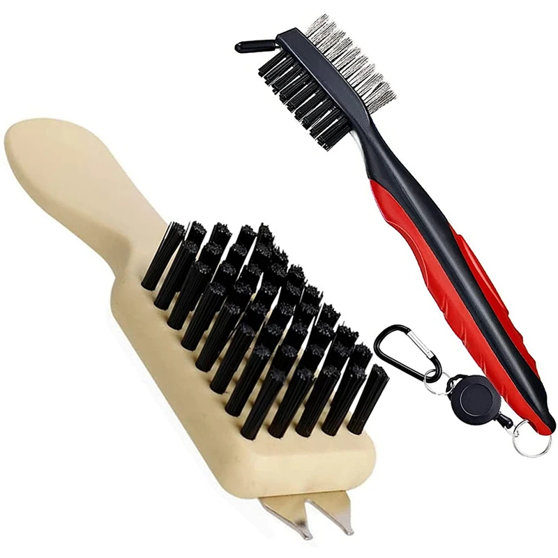 

2 Pcs Durable Golf Shoes Brush Cleaner and Golf Club Groove Cleaner Brush for Golf Club Cleaning Accessories