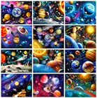 Красочная алмазная живопись AB, Вселенная, алмазная 5D Вышивка своими руками, Космический пейзаж, полноразмерная мозаика стразы, домашний декор