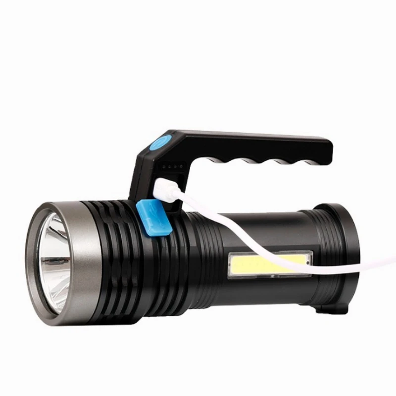 

High Power Portable Handheld LED Light Spotlight Waterproof Big Flashlight USB Charging Searchlight Floodlight Light