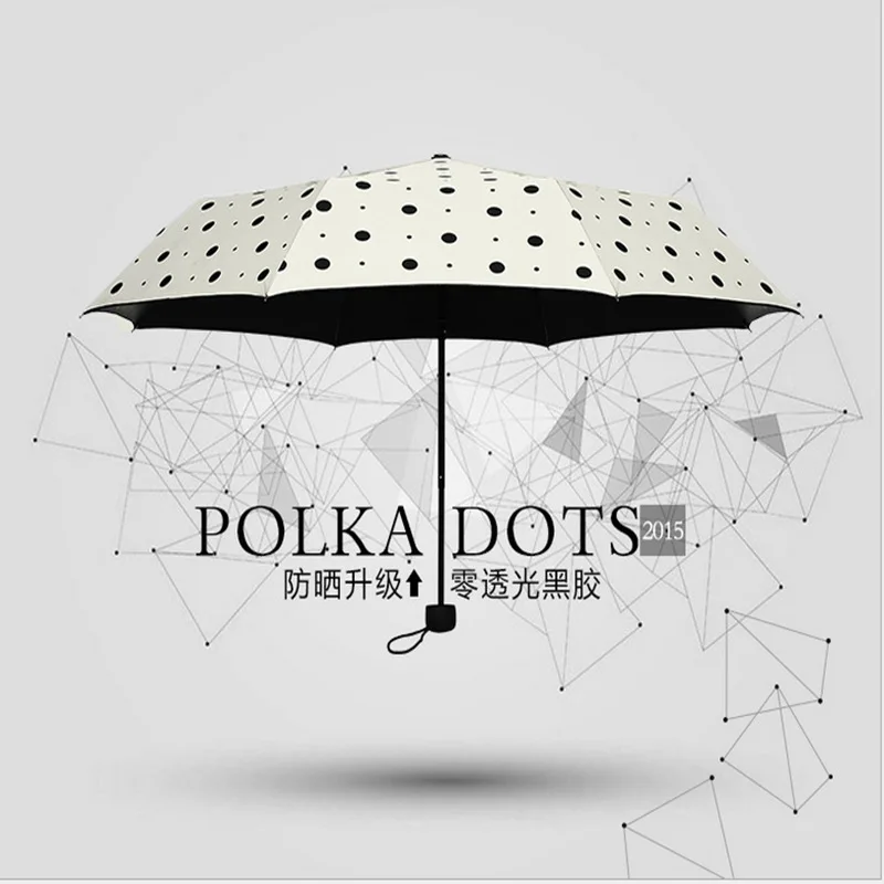 Женский складной зонтик с волнистой точкой солнцезащитный козырек на 30%