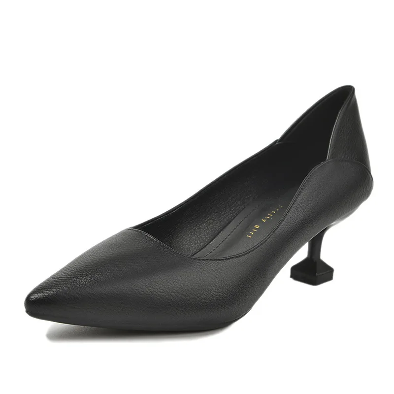

2021 Fine Heeled Shoes Lace-Up Work Dress Professional Pointed Pumps Sandals Ladies Slip On Shallow Mouth Latest Stiletto Big 3c
