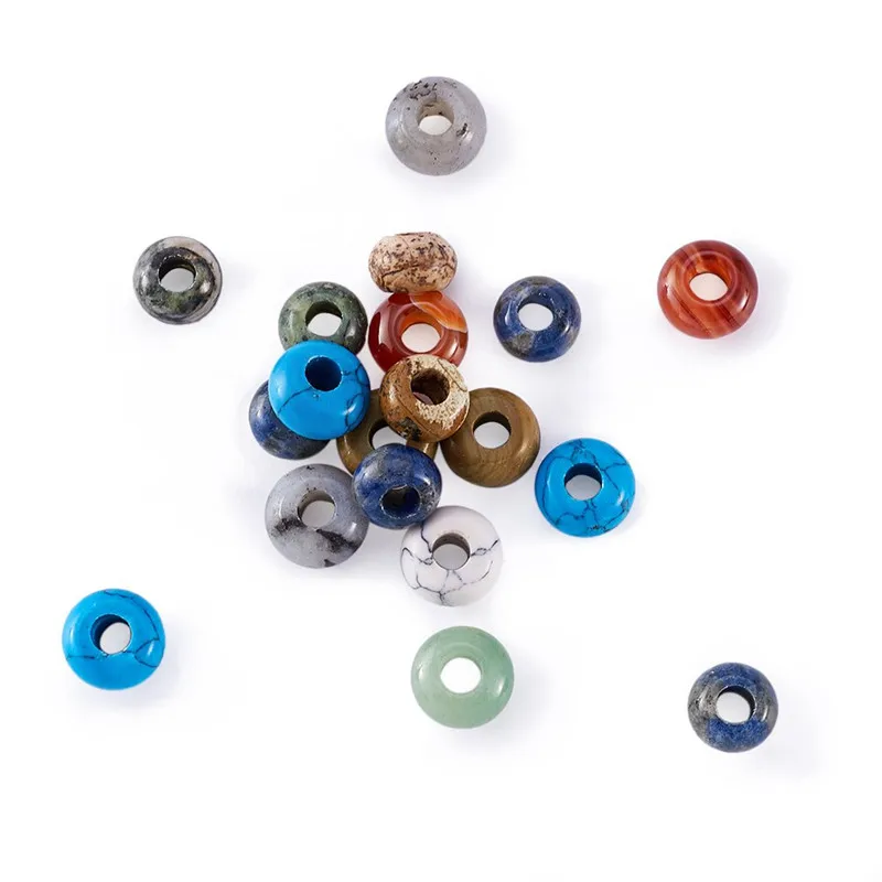 

20 шт., разноцветные европейские бусины для изготовления ювелирных изделий, бусины с большим отверстием, оптовая продажа, смешанные цвета 12 ~ ...