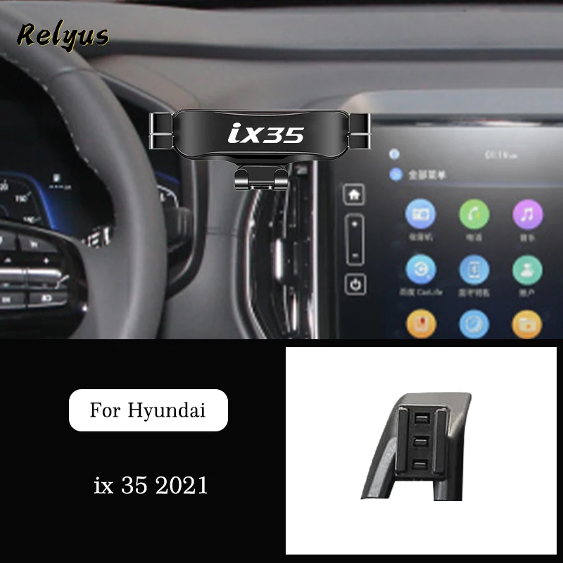 

Car Mobile Phone Holder Air Vent Clip GPS Stand Gravity Navigation Bracket For Hyundai ix 35 2021 Car Accessories