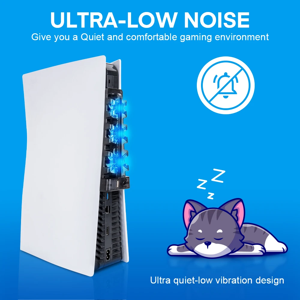 Кулер DOBE для консоли PS5 охлаждающий вентилятор светодиодный светодиодным