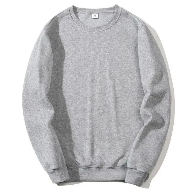 Light grey Однотонные свитшоты новые весенние осенние модные толстовки мужские большие размеры теплые флисовые пальто мужские брендовые хип-хоп толстовки свитшоты - Цвет: Light grey