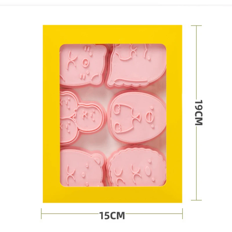 

Cookie Cutter 6 pcs Set Reusable Baking Tools for Cakes Plastic Cookie Stamp Home Decoration for Party