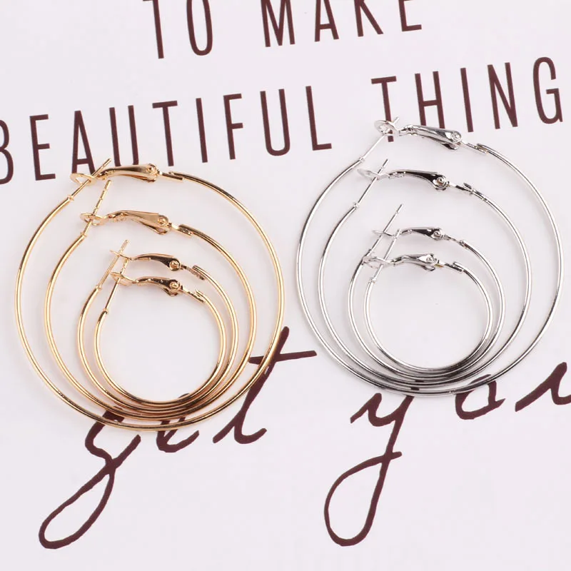 Серьги большого размера для женщин простые круглые серьги в стиле панк украшения