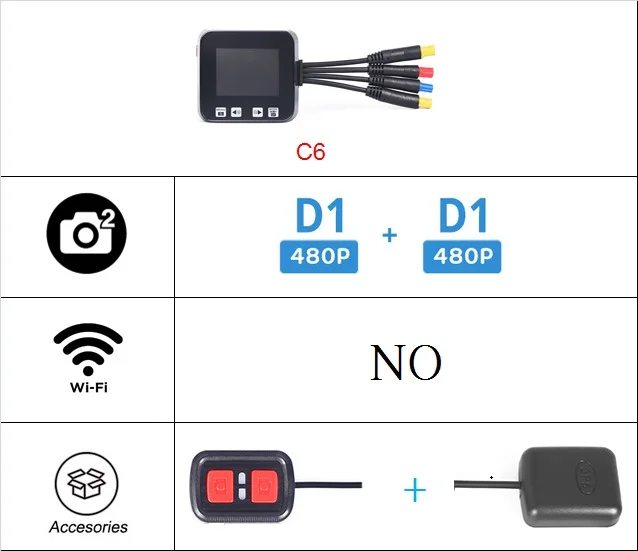 VSYSTO c6 моторегистратор видеорегистратор мотоциклетная камера с двойным DVR водонепроницаемый видеорегистратор видеомагнитофон для водителя велосипеда с поддержкой gps-трекера 2,0 дюймов экран - Название цвета: c6 option 2