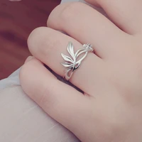 new 2021 simple design trendy vintage flower leaf plant rings for women men fashion temperament luxury jewelry birthday gifts
