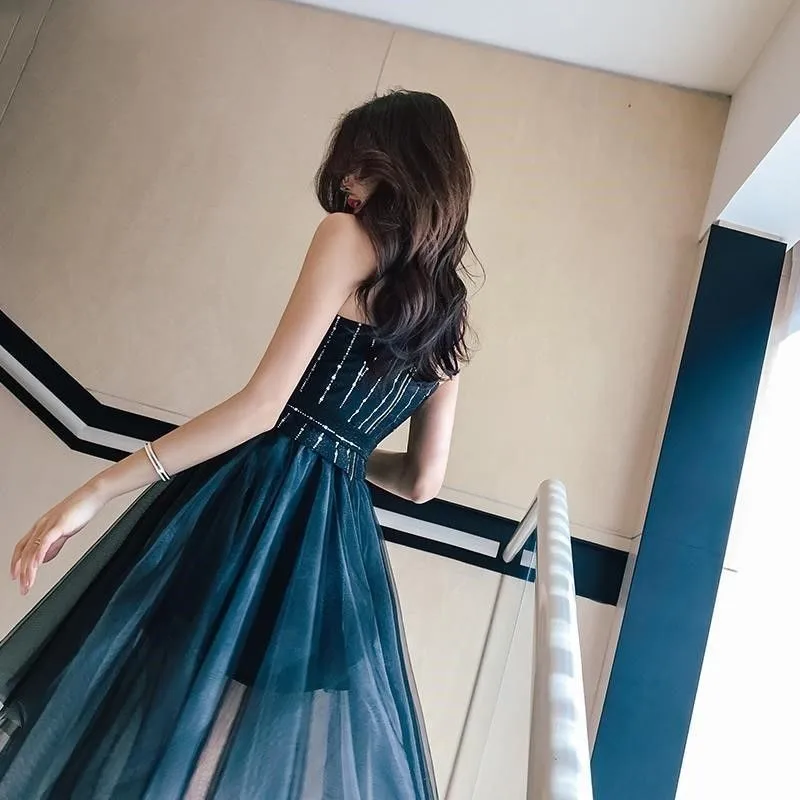 

Summer Party Black Fairy Dress Women Bow Sexy Sleeveless Spaghetti Strap French Dress 2020 New Casual One-piece Dress