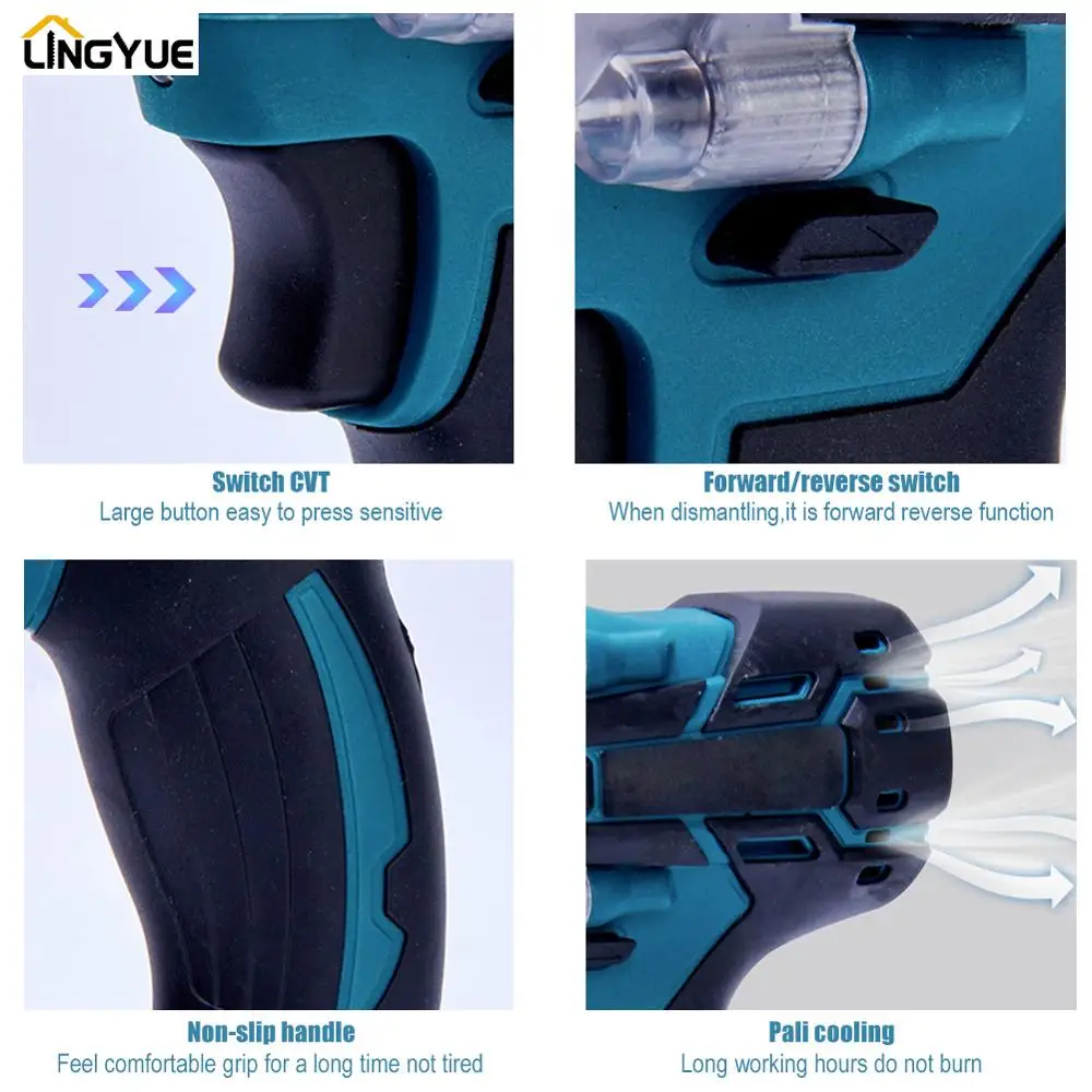 Электрическая безщеточная ручная дрель Makita 18 в для аккумулятора bl1840 bl1860b и т. д. A
