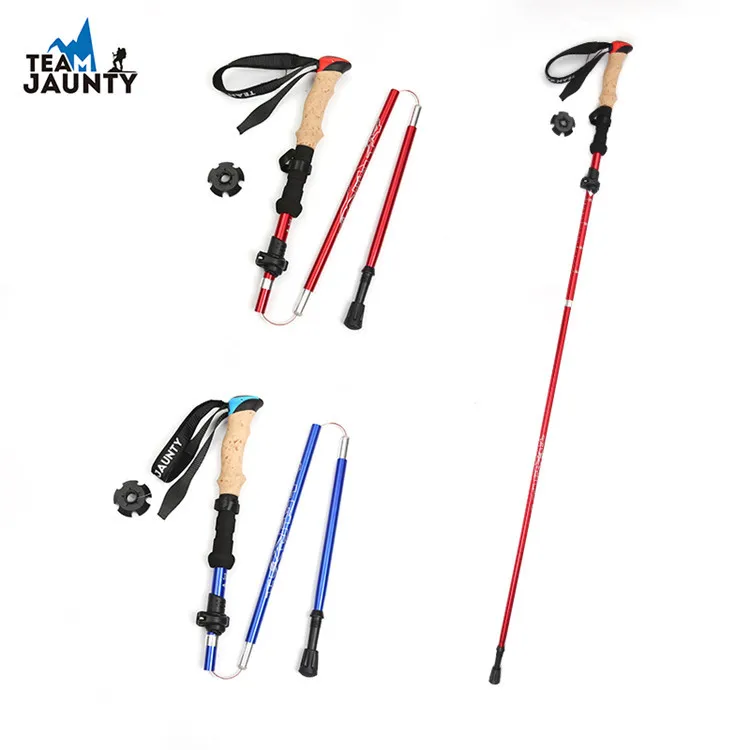Telescopic Trekking Poles Anti Shock Hiking Stick Walking Cane Walking Sticks Folding Ultra Light Outdoor With EVA Rod Grips Ski