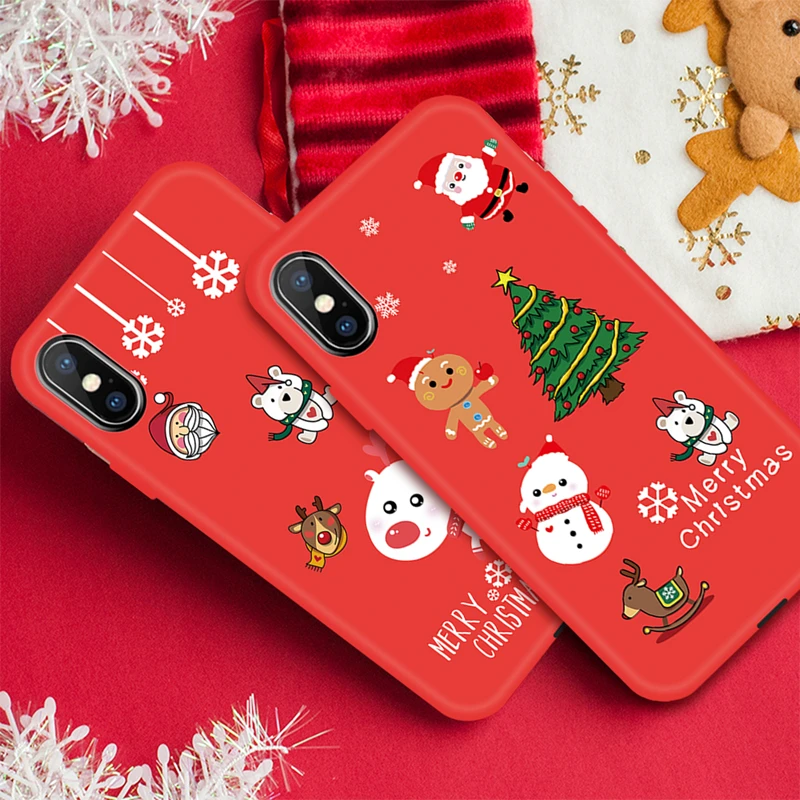 VEVICE Merry Рождественская надпись чехол для телефона iPhone XR XS Max X 6 6S 7 8 Plus Snow Tree Красный