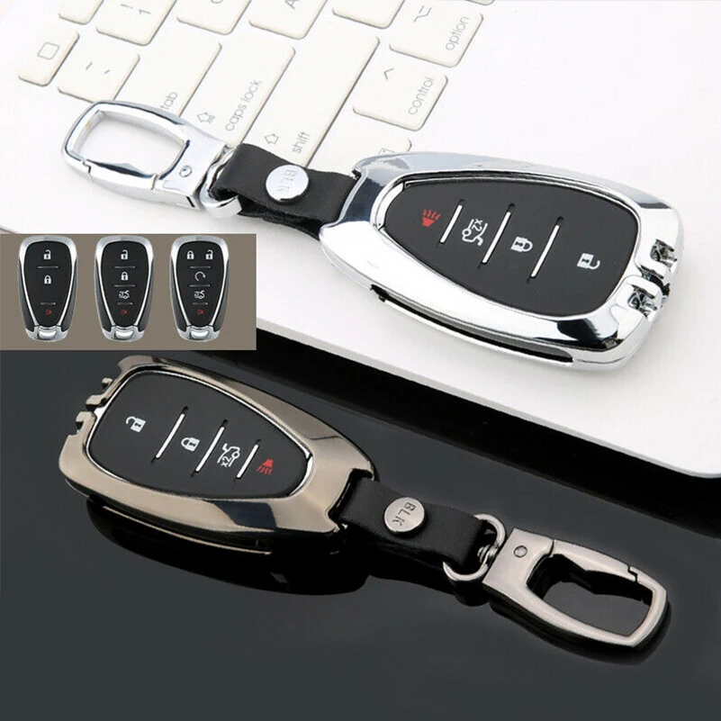 

Zinc Alloy Smart Car Key Fob Case Cover Holder Shell Keychain Accessories Bag For Chevy Malibu Equinox Blazer Cruze Trax