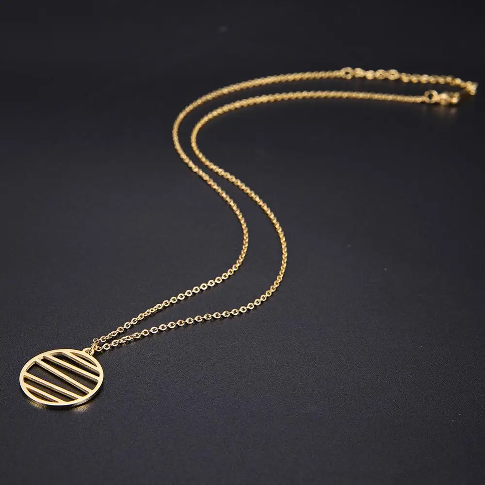 Ожерелье моя форма из нержавеющей стали для женщин Геометрические линии золотой