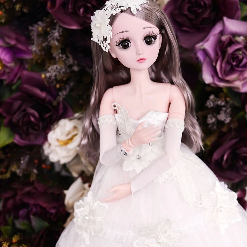 

1/3 BJD Doll 60CM Height Beautiful Dolls Wig Shoes Dress Hair Eyes Makeup Toys For Children Birthday Gift Girls Collection