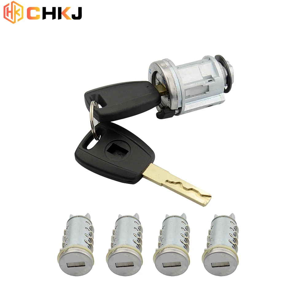 

CHKJ Car Ignition Lock Set For Fiat Ducato Peugeot Citroen SIP22 Blade Car Key Door Original Milling Cylinder Trunk Lock
