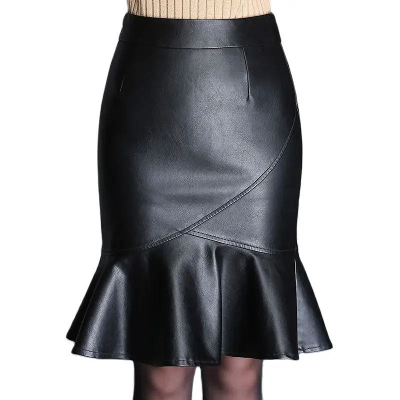 Женские однотонные ботинки размера плюс Pu Весна трубы/русалка юбки женский