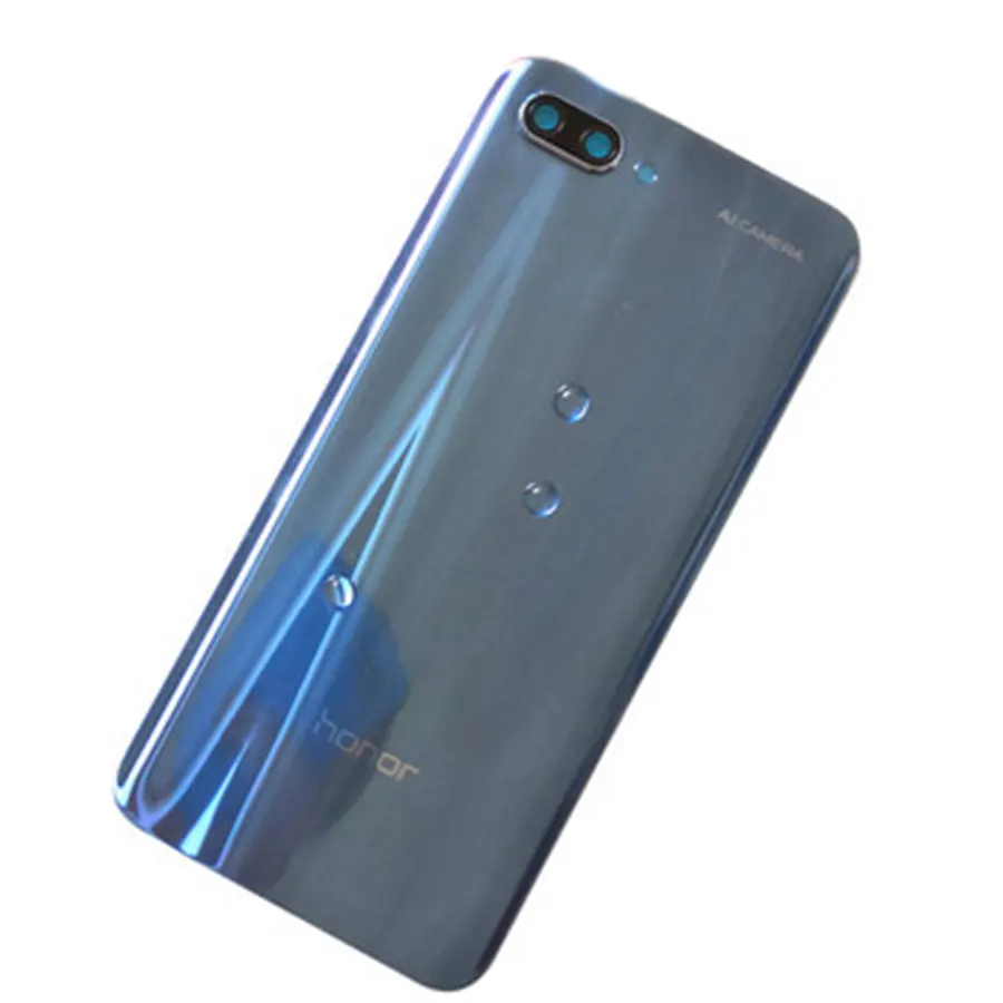 Для huawei Honor 10 Задняя стеклянная крышка батареи задняя дверь корпус для huawei Honor 10 крышка батареи Honor10 задняя панель+ объектив камеры - Цвет: Gray With Lens