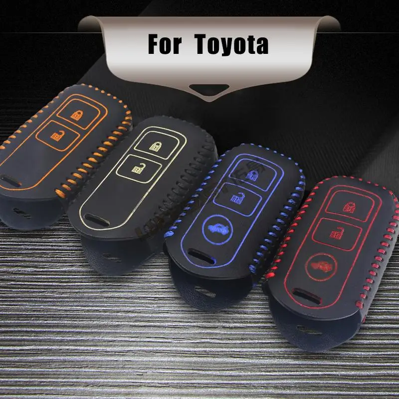 

Car Key Bag key cover 2011-2019 For Toyota Verso highlander Yaris L Genuine Leather wallet remote car accessories