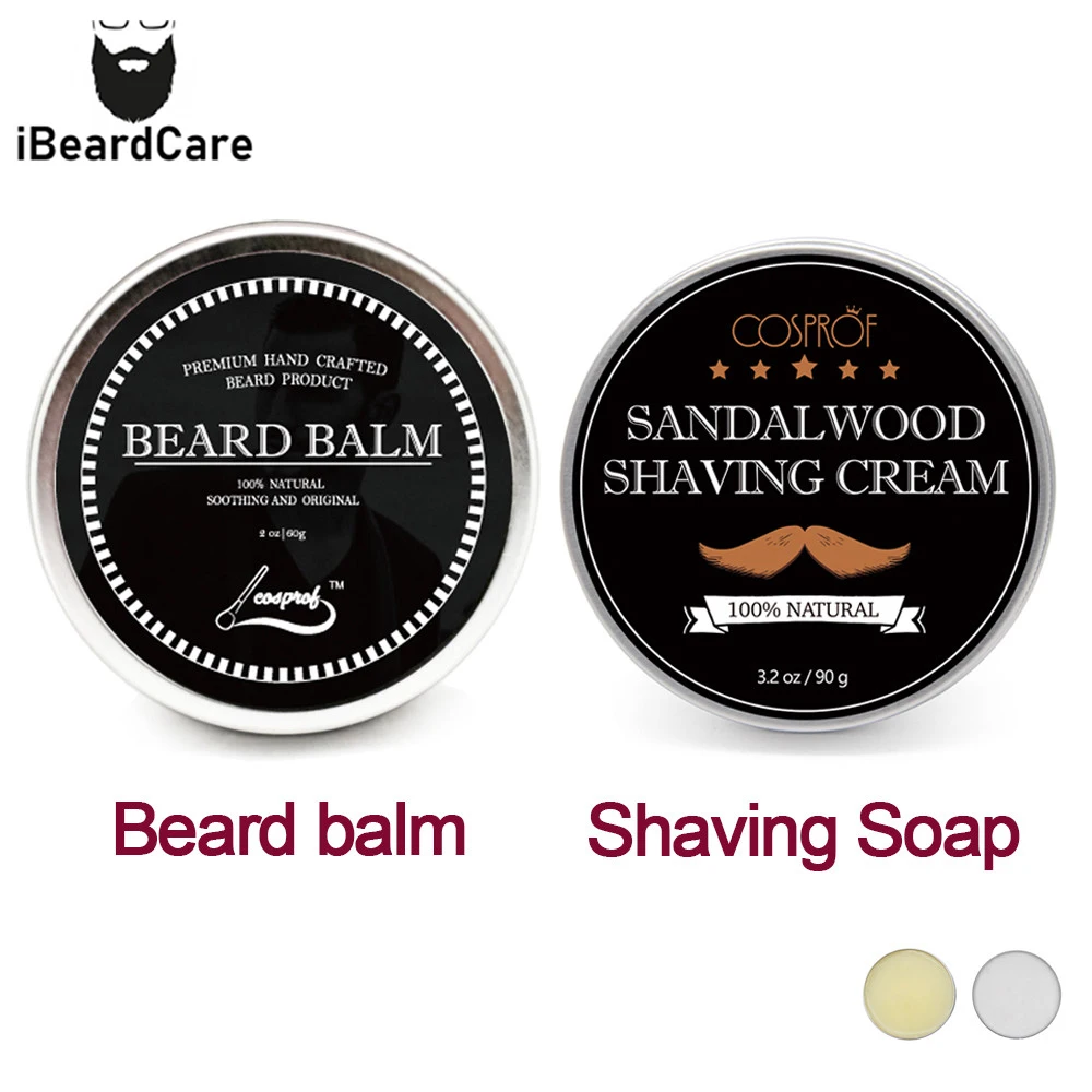 Cosprof 2 шт. набор для мужского бритья мыло и бальзам бороды крем пенообразующий