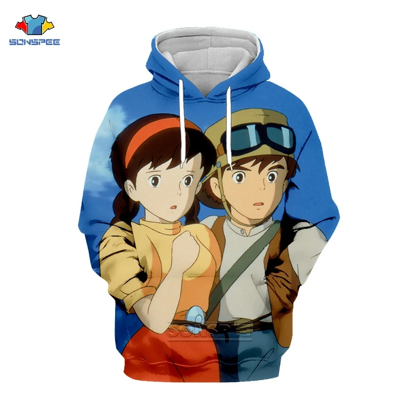 Новые толстовки SONSPEE в стиле Харадзюку мужские с 3D принтом японское аниме замок