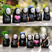 6 pcsset spirited away no face man figures toy miyazaki hayao swing anime action figure model decoration doll collection