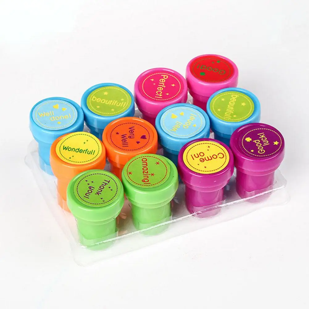 12 шт алфавит штамп дети мультфильм пользовательские пластиковые резиновые