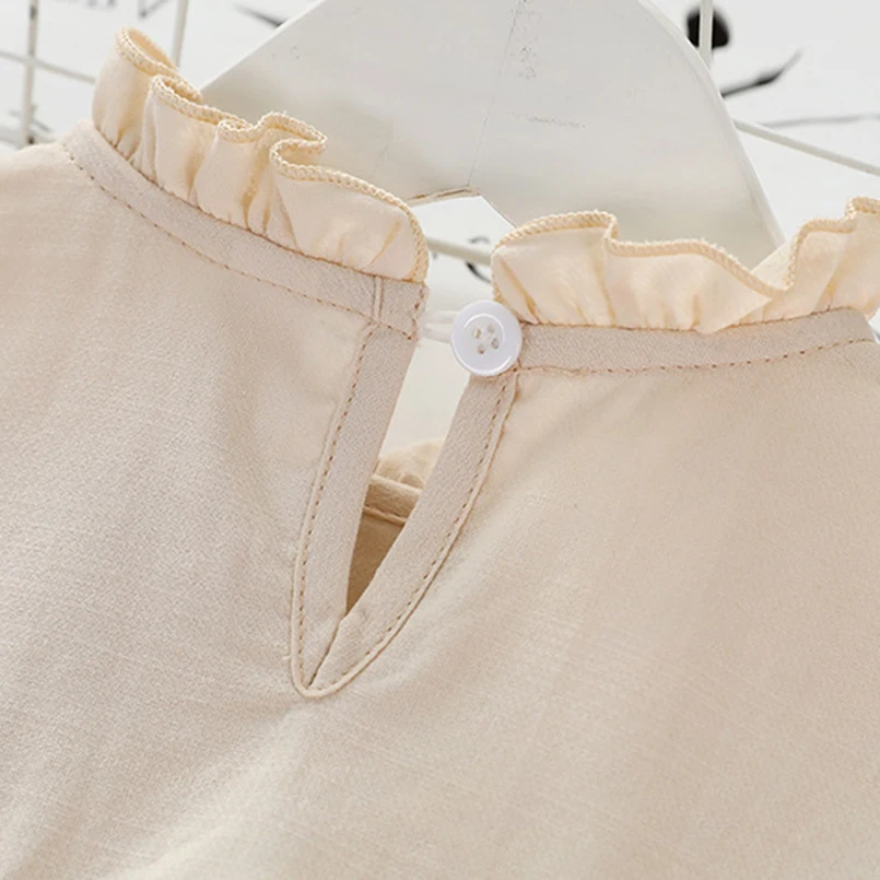 Блузка для девочек сезон осень детская рубашка с объемным большим цветком