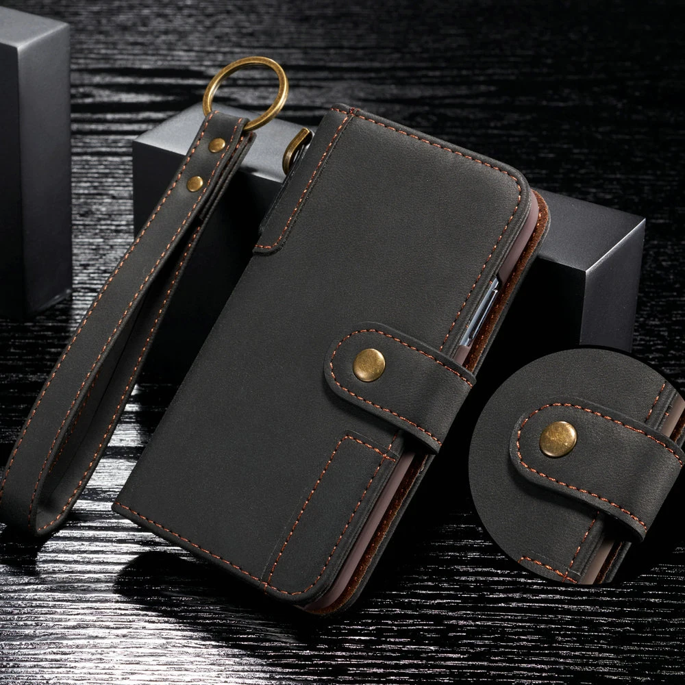 

Magnetic Flip Wallet Case For iPhone XSMAX Luxury Leather Cover With Lanyard Keychain Card-Slots Skin For Apple XS MAX Fundas