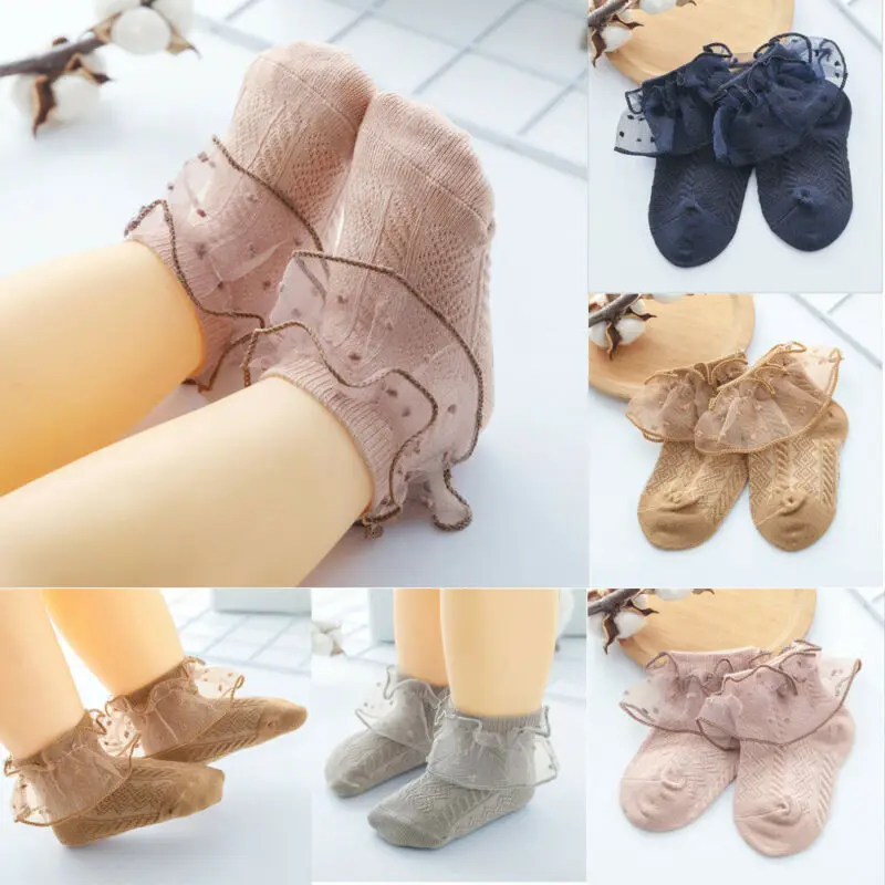 PUDCOCO/Популярные кружевные хлопковые Дышащие носки принцессы с оборками для