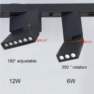 Magnetic Track Spotlight Aluminum 6W 12W Ceiling Suspended Creative LED Magnetic Lights Tracking Home Industrial Lighting
