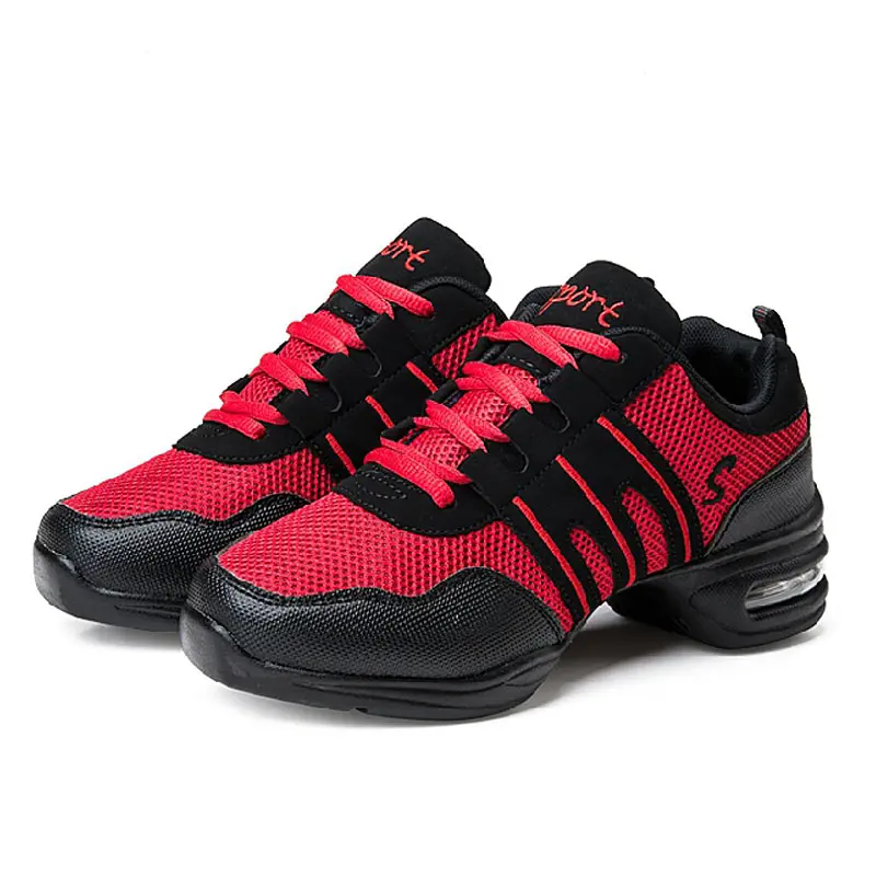 760 Black red Размеры 28-42; обувь для джазовых танцев; женские Танцевальные Кроссовки; легкая дышащая женская танцевальная обувь; Современная женская спортивная обувь - Цвет: 760 Black red