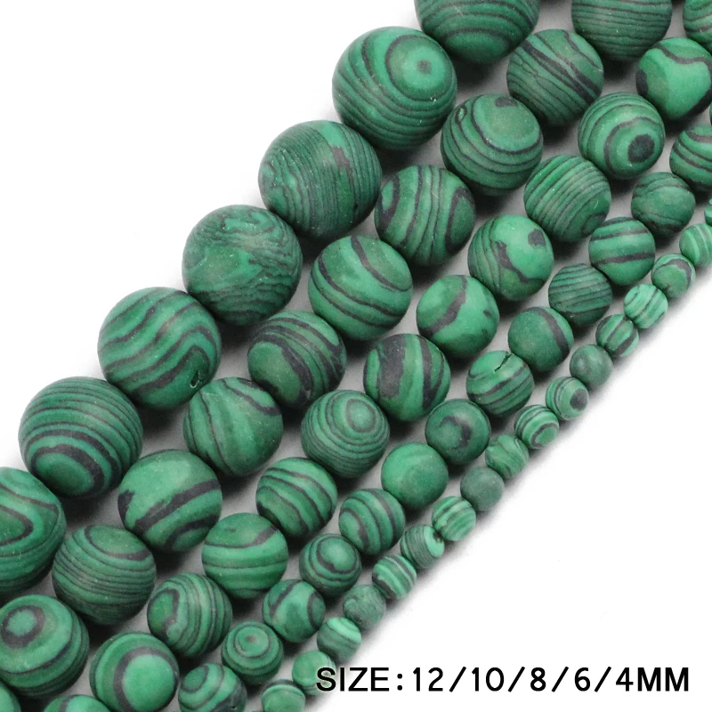 Бусины шармы из натурального голубого и белого искусственного малахита 4/6/8/10/12