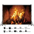 Фон для фотосъемки детей с изображением камина пламени теплый Гармоничный семейный Реконструированный вечерние съемки Декор