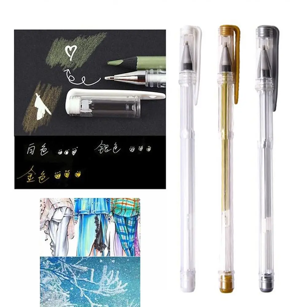 Ручка гелевая белая/Золотая/серебряная 0 7 мм 3 шт. |