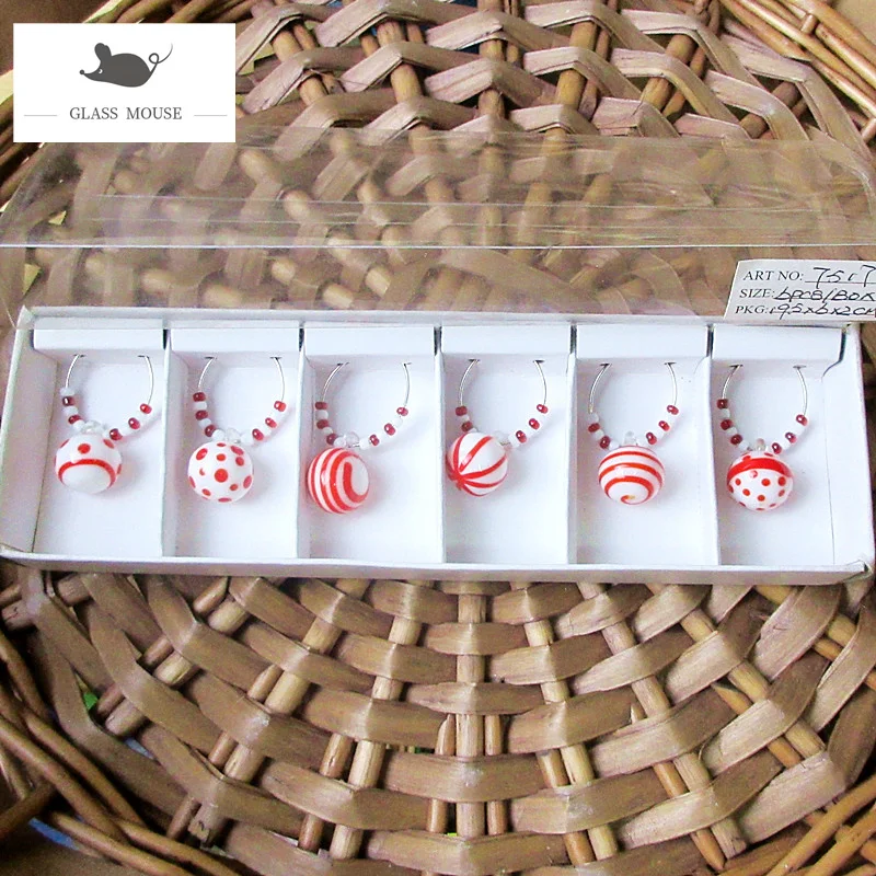 

6 шт./компл. Рождество декоративный бокал для вина вечерние ринка Кубок декоративные круги Xmas подвески в форме чашки кольцо винный бокал под...