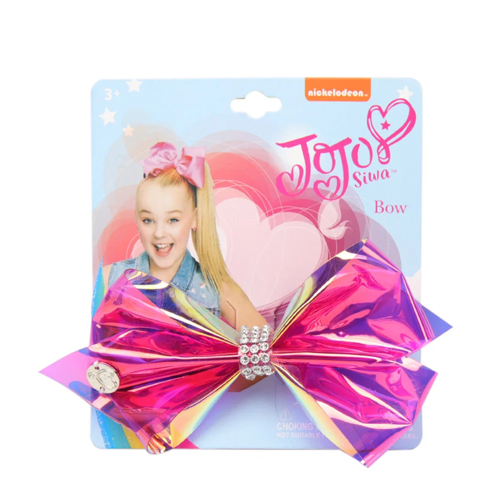Xugar 5,5 дюймов Jojo Siwa Радужный прозрачный пластиковый бант для волос для девочек стразы заколка для волос детская заколка аксессуары для волос - Цвет: 9(5inch)