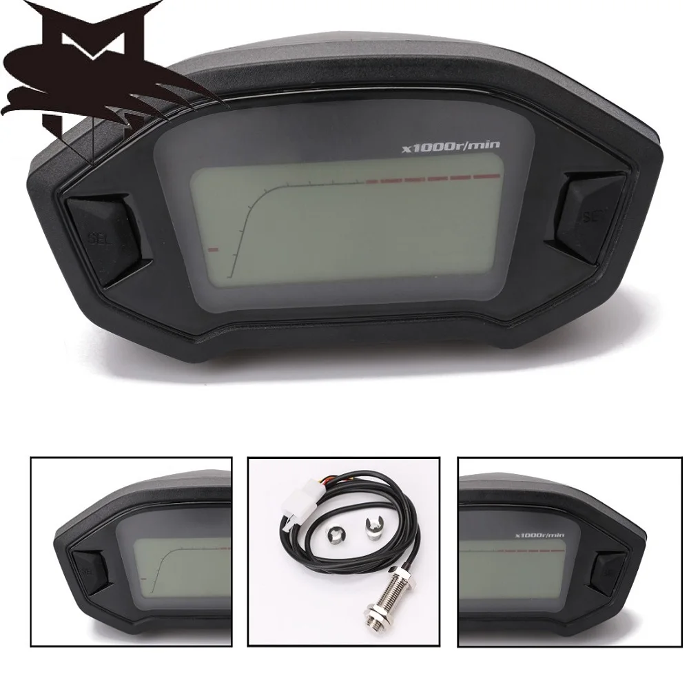 

Universal Motorcycle LCD Digital Speedometer Odometer Backlight Motorcycle for 2,4 Cylinders 1300r/min