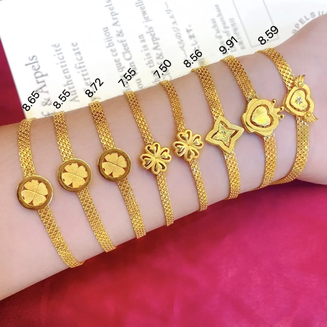 

HX 24K Pure Gold Bracelet Real 999 Solid Gold Bangle Upscale Beautiful Romantic Trendy Classic Jewelry Hot Sell New 2020