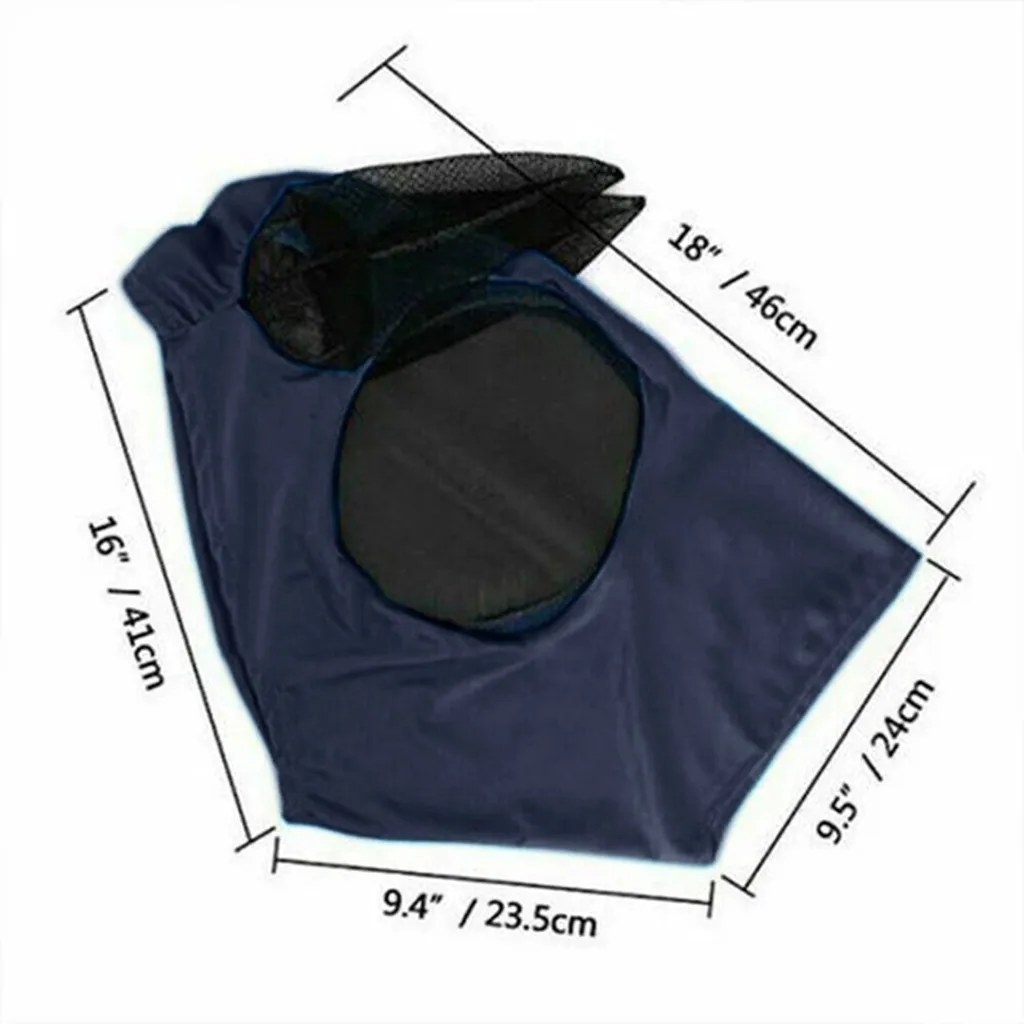 

Outdoor Horse Fly Mask Hood Full Face Mesh Fleece Padded Anti-uv Breathable Horse Fly Cover Horse Care Protects Eyes And Ears