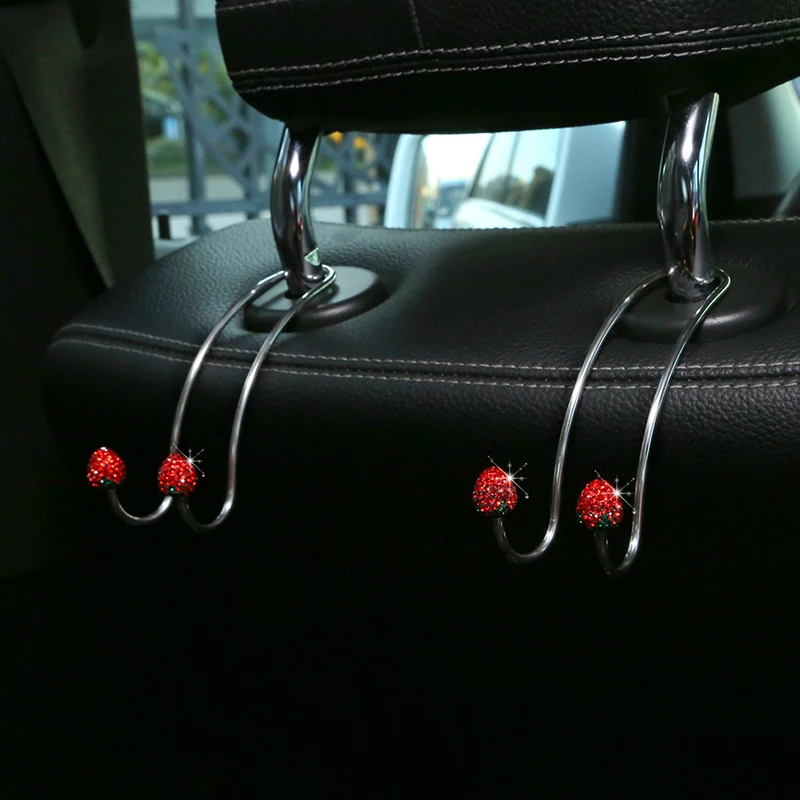 

Новинка 2 шт. универсальные органайзеры для спинки сиденья яркие бриллиантовые вешалки для автомобиля прочные крючки для хранения на задне...