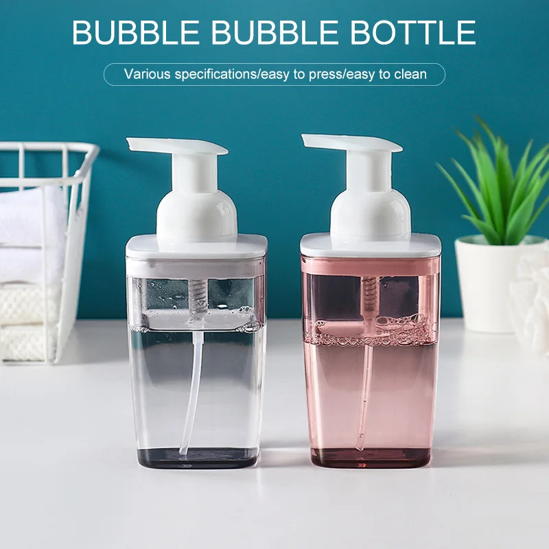 

Прозрачные бутылки с насосом из пены, средство для очистки лица в ванной комнате, бутылки с прессом типа для мыла, шампуня, диспенсер для Мус...