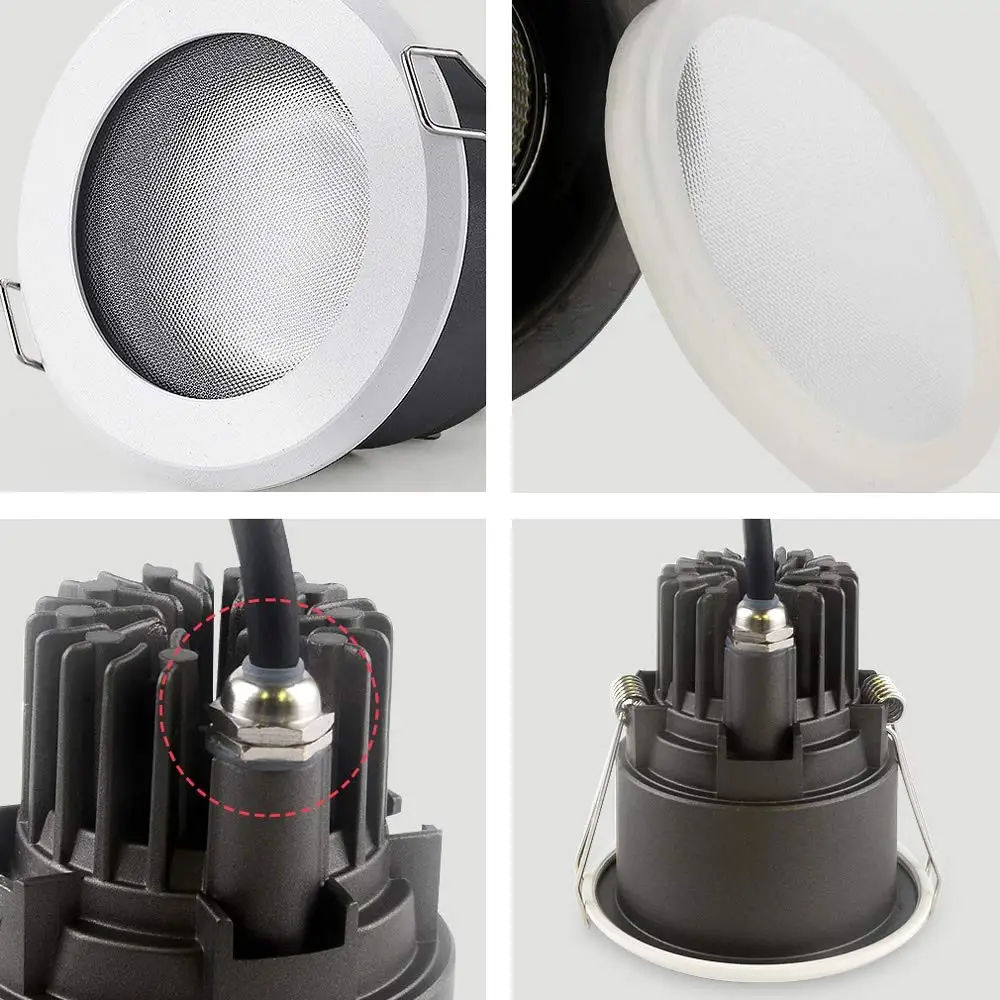 

Diepe Anti-Glare Led Ip65 Downlight COB Recessed Led Ceiling Lamp 7W 12W Spot Lamp Bathroom Balcony Toilet Waterproof Lighting