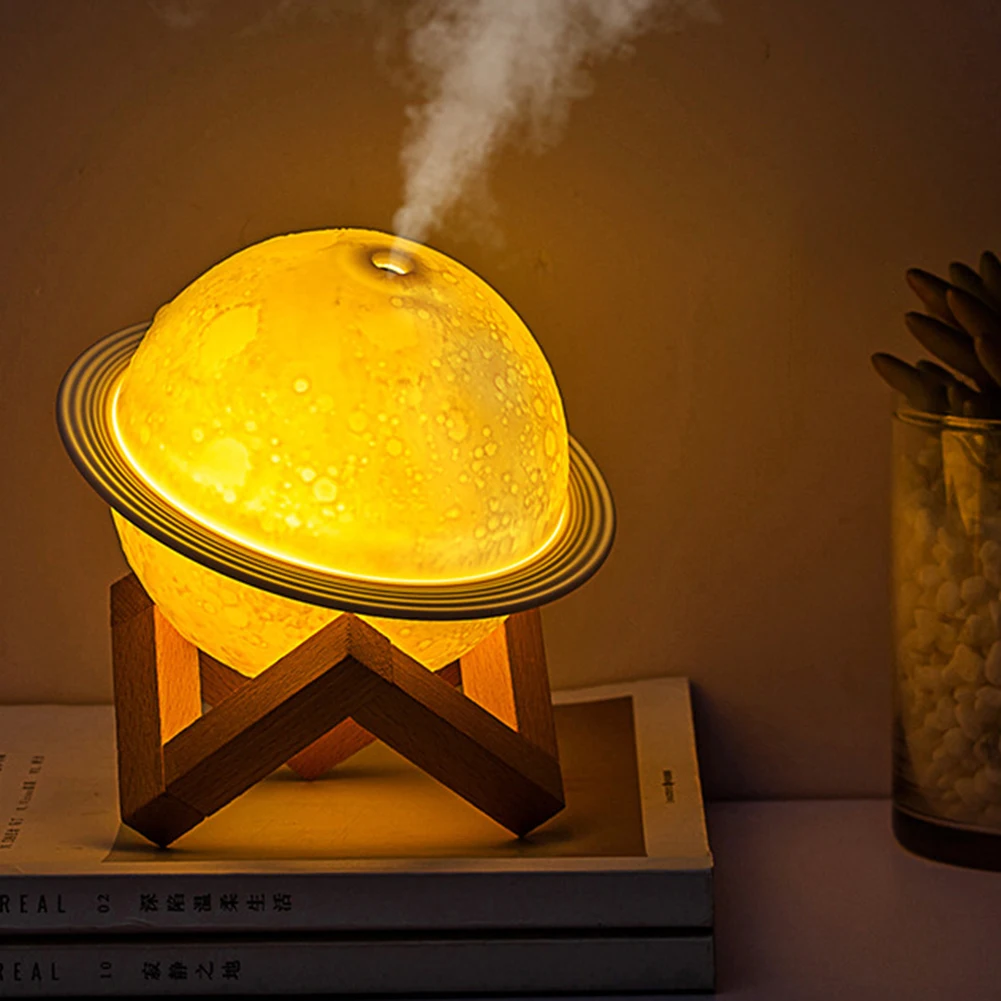 8W USB Planet Air Humidifier Moisturizer Household Ultrasonic Diffuser Mist Maker Fogger with Nightlight for Home Car | Бытовая техника