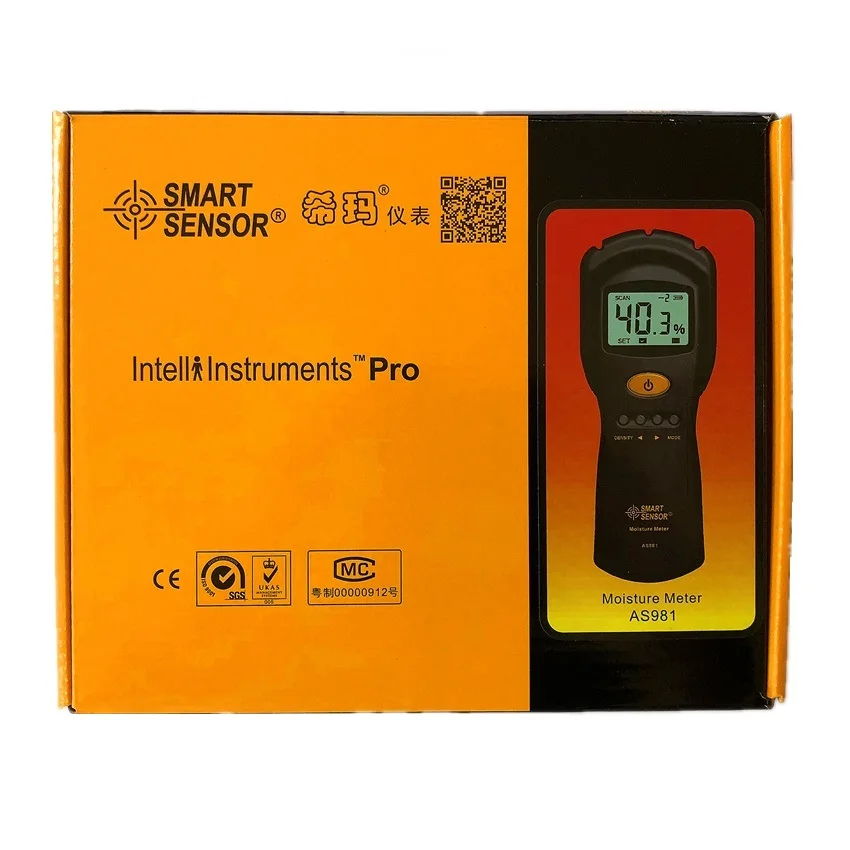 AS981 гигрометр измеритель влажности для дерева/картона/пиломатериалов строений