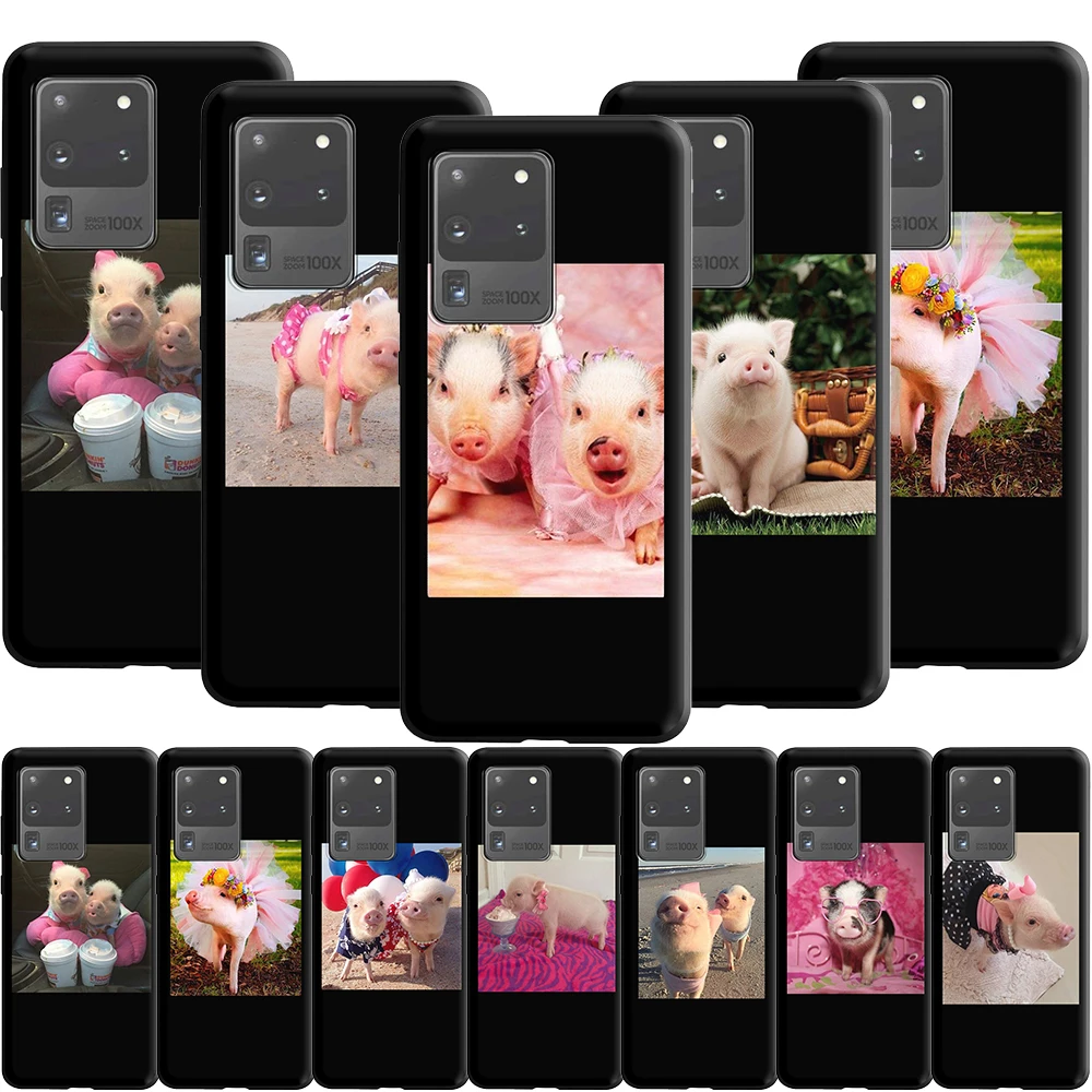 Couples Cute Pink Pet Pig Case for Samsung Galaxy A5 A6 A9 M11 M21 M31 S21 S21S S30 Plus Ultra M51 A02 A12 A32 A52 A72 F62 M62 | Мобильные