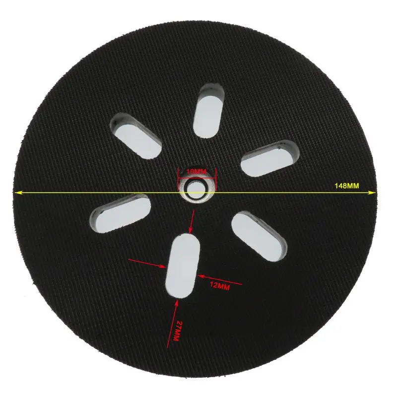 

6" 6 Hole Sanding Pad Sander Backing Pad for Hook Loop Polishing Discs Grinder Dropshipping
