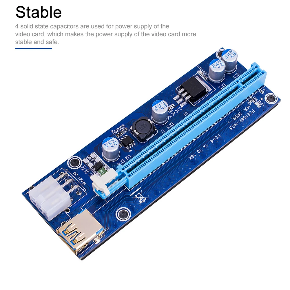 

For Computer Office 60cm Accessories USB3.0 GPU Riser Board Ethereum Graphics Adapter PCI-E 1X TO 16X 6PIN Power Cable Home